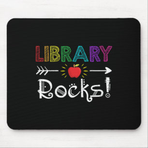 Library Rocks Teacher Student Fun Back To School G Mouse Mat