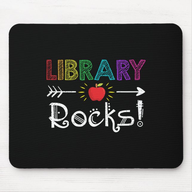 Library Rocks Teacher Student Fun Back To School G Mouse Mat (Front)