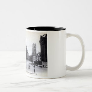 Library Saint-Genevieve, Paris France 1905 Vintage Two-Tone Coffee Mug