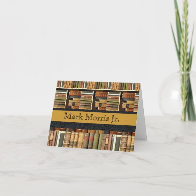 Library Scene Personalised Notecards (Front)