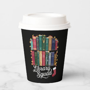 Library Squad Christmas Book Lovers Team Reading Paper Cups