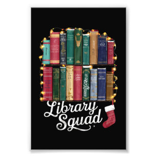 Library Squad Christmas Book Lovers Team Reading  Photo Print