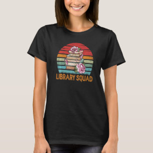 Library Squad Librarian Bookworm Book Reading  Vin T-Shirt