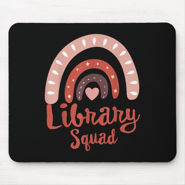 Library Squad School Squad Librarian Bookworm Book Mouse Mat (Front)