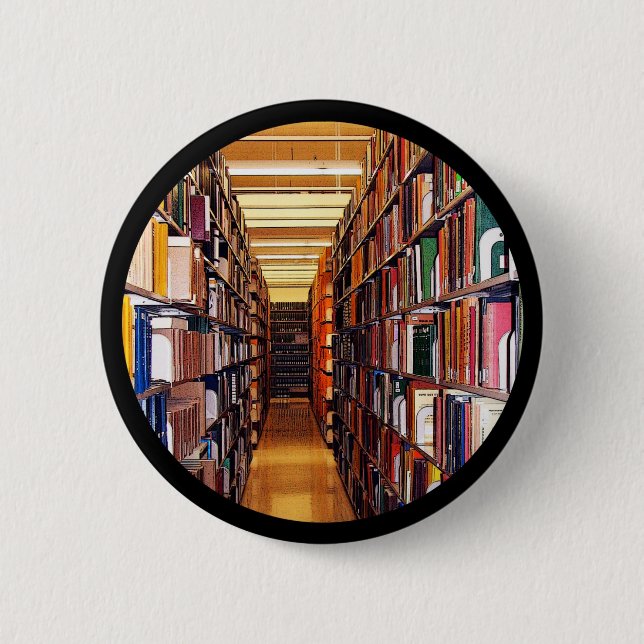 Library Stacks 6 Cm Round Badge (Front)