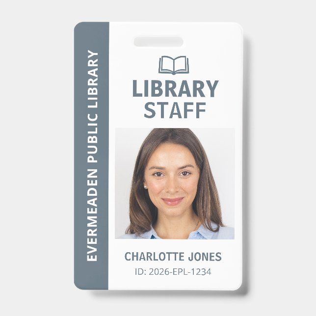Library Staff Identification Photo ID Badge (Front)