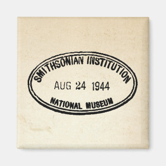 Library Stamp Smithsonian Institution 1944 Magnet