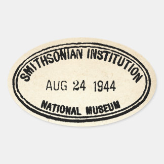 Library Stamp Smithsonian Institution 1944 Oval Sticker