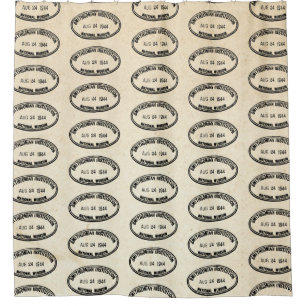Library Stamp Smithsonian Institution 1944 Shower Curtain