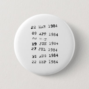 Library Stamps Date Due 1984 6 Cm Round Badge