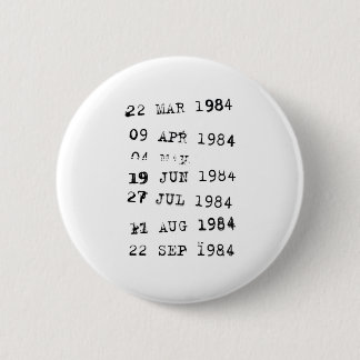 Library Stamps Date Due 1984 6 Cm Round Badge