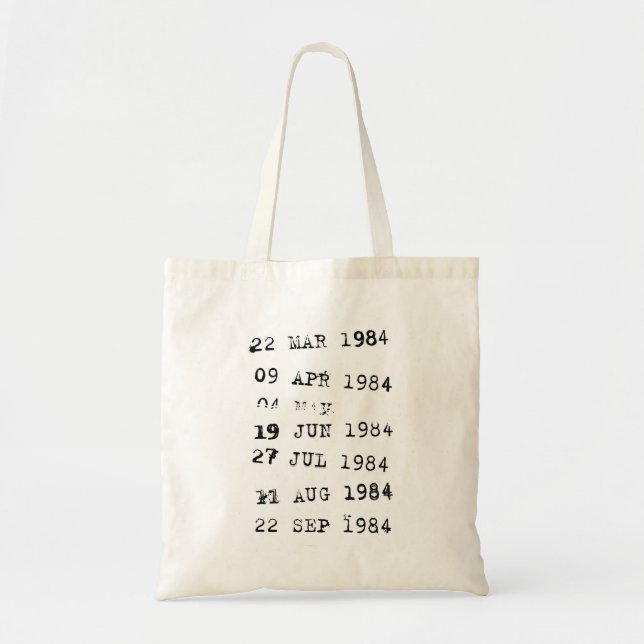 Library Stamps Date Due 1984 Tote Bag (Front)