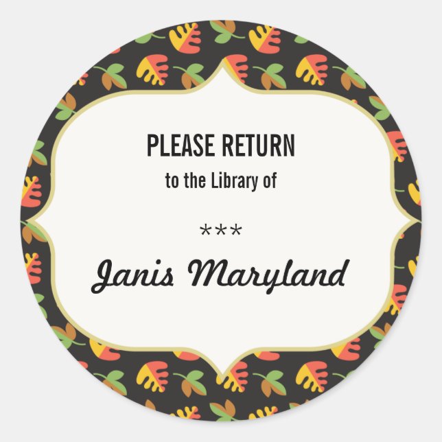 Library Sticker / Ex Libris Name Label (Front)