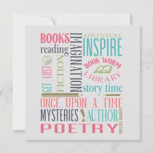 Library Subway Art Flat Card