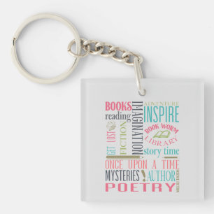 Library Subway Art Key Ring
