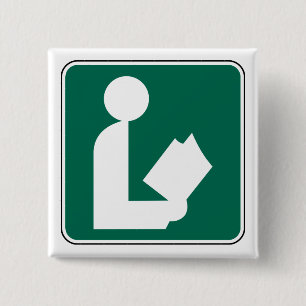 Library Symbol Roadside Sign 15 Cm Square Badge