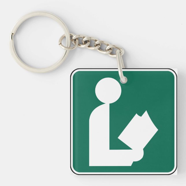 Library Symbol Roadside Sign Key Ring (Front)