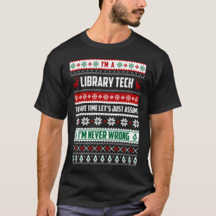 Library Tech Merry Christmas For Women Girls Xmas T-Shirt