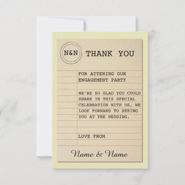 Library Thank You Wedding Books Love Story Invitation (Front)