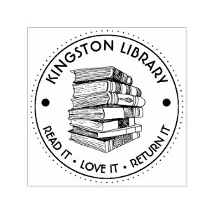 Library Town Read It Love it Return It Customise Self-inking Stamp