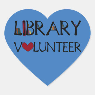 Library Volunteer - Choose Colour Heart Sticker