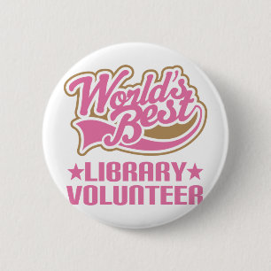 Library Volunteer Gift 6 Cm Round Badge