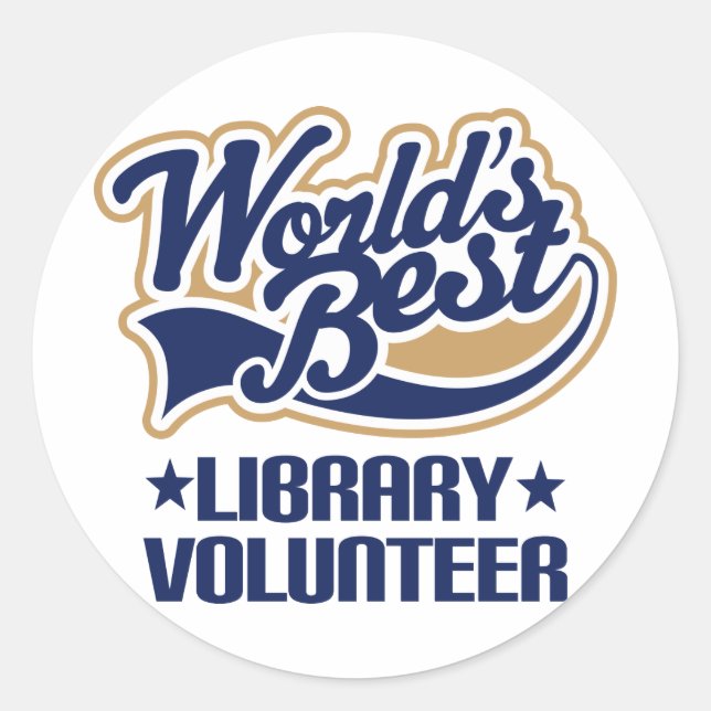 Library Volunteer Gift Classic Round Sticker (Front)
