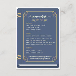Library Wedding Accommodation Books Love Story Enclosure Card