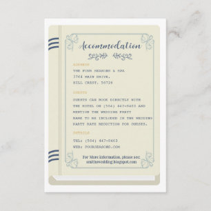 Library Wedding Accommodation Books Love Story Enclosure Card