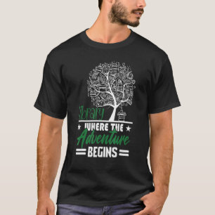 Library Where The Adventure Begins Book Librarian T-Shirt