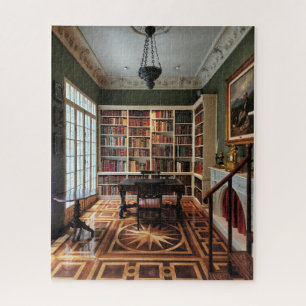 Library with globe jigsaw puzzle