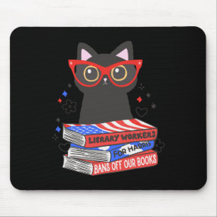 Library Workers For Kamala Banned Books Librarian Mouse Mat