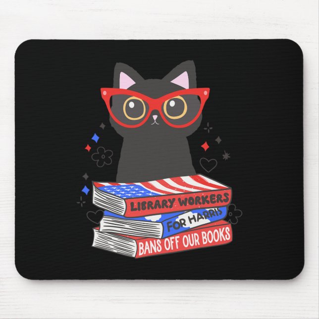 Library Workers For Kamala Banned Books Librarian  Mouse Mat (Front)