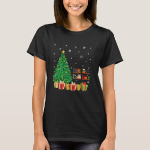 Library Xmas Tree Lighting Santa Hat Library Chris T-Shirt