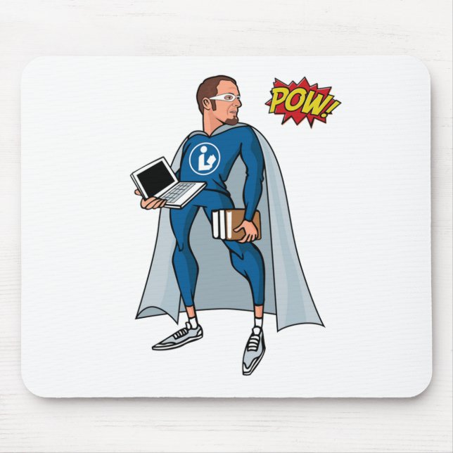 Libraryman with POW! Mouse Mat (Front)