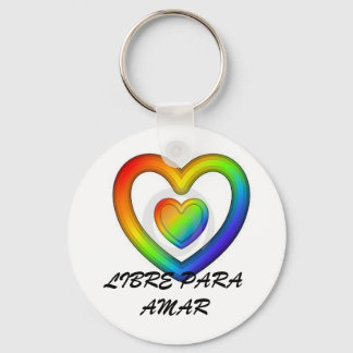 LIBRE PARA AMAR-RAINBOW HEART KEY RING