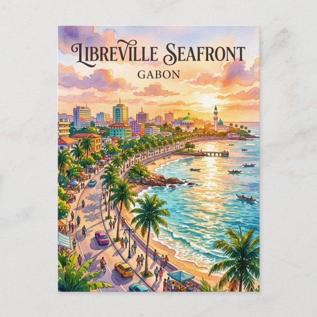 Libreville Seafront Gabon Postcard (Front)