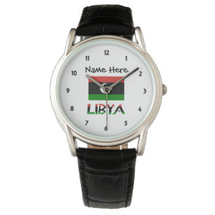 Libya and Libyan Flag Personalised Watch