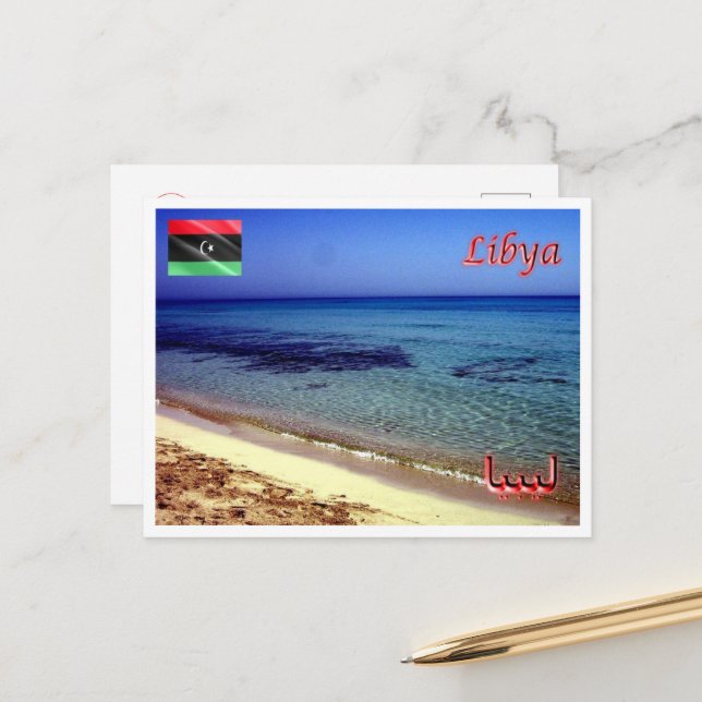Libya - Beach - Postcard (Front/Back In Situ)