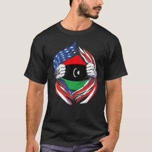 Libya Flag American Proud of My Libyan Heritage T-Shirt