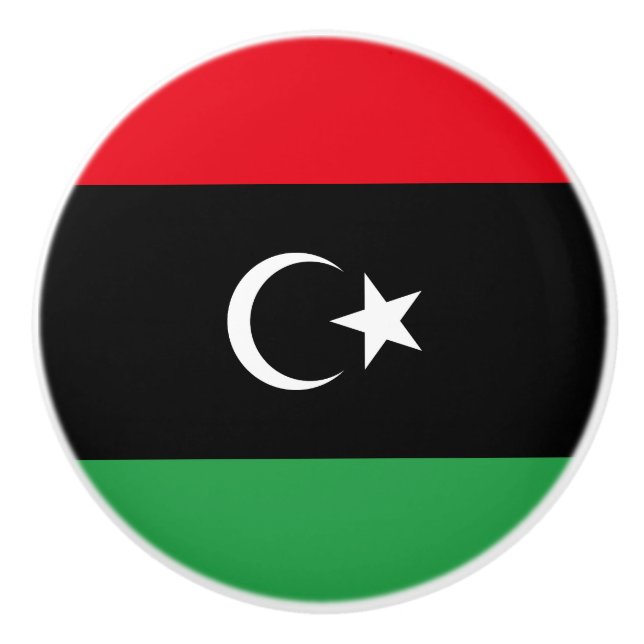 Libya Flag Ceramic Knob (Front)