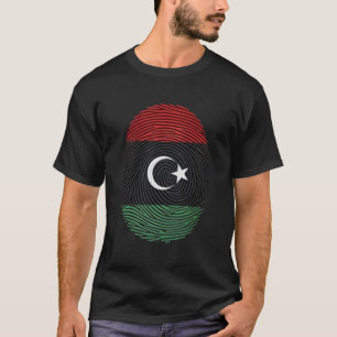 Libya Flag Fingerprint T-Shirt