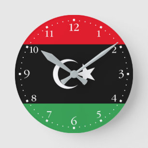 Libya Flag Round Clock
