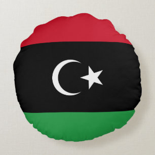 Libya flag round cushion