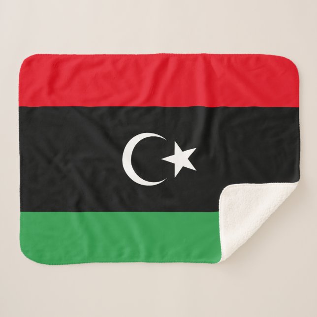 Libya Flag Sherpa Blanket (Front (Horizontal))