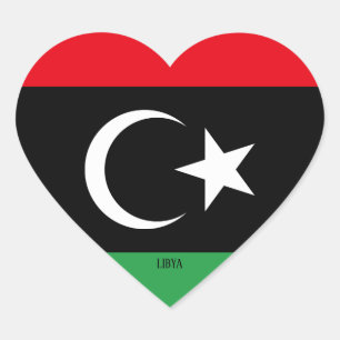 Libya Flag Splendid Patriotic Heart Sticker