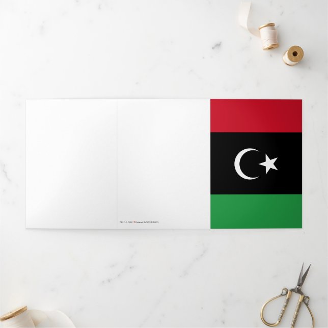 Libya flag Tri-Fold card (Outside)