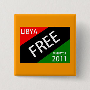 LIBYA FREE AUGUST 21 2011 15 CM SQUARE BADGE