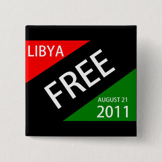 LIBYA FREE AUGUST 21 2011 15 CM SQUARE BADGE