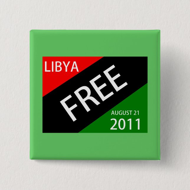 LIBYA FREE AUGUST 21 2011 15 CM SQUARE BADGE (Front)
